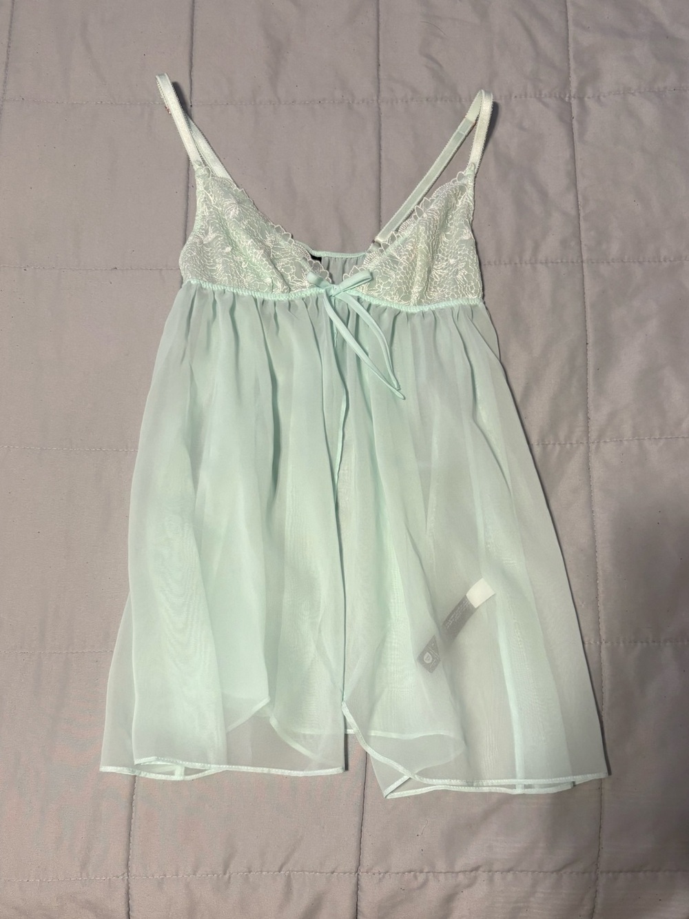 INC International Concepts Mint Sheer Lace Babydoll Chemise